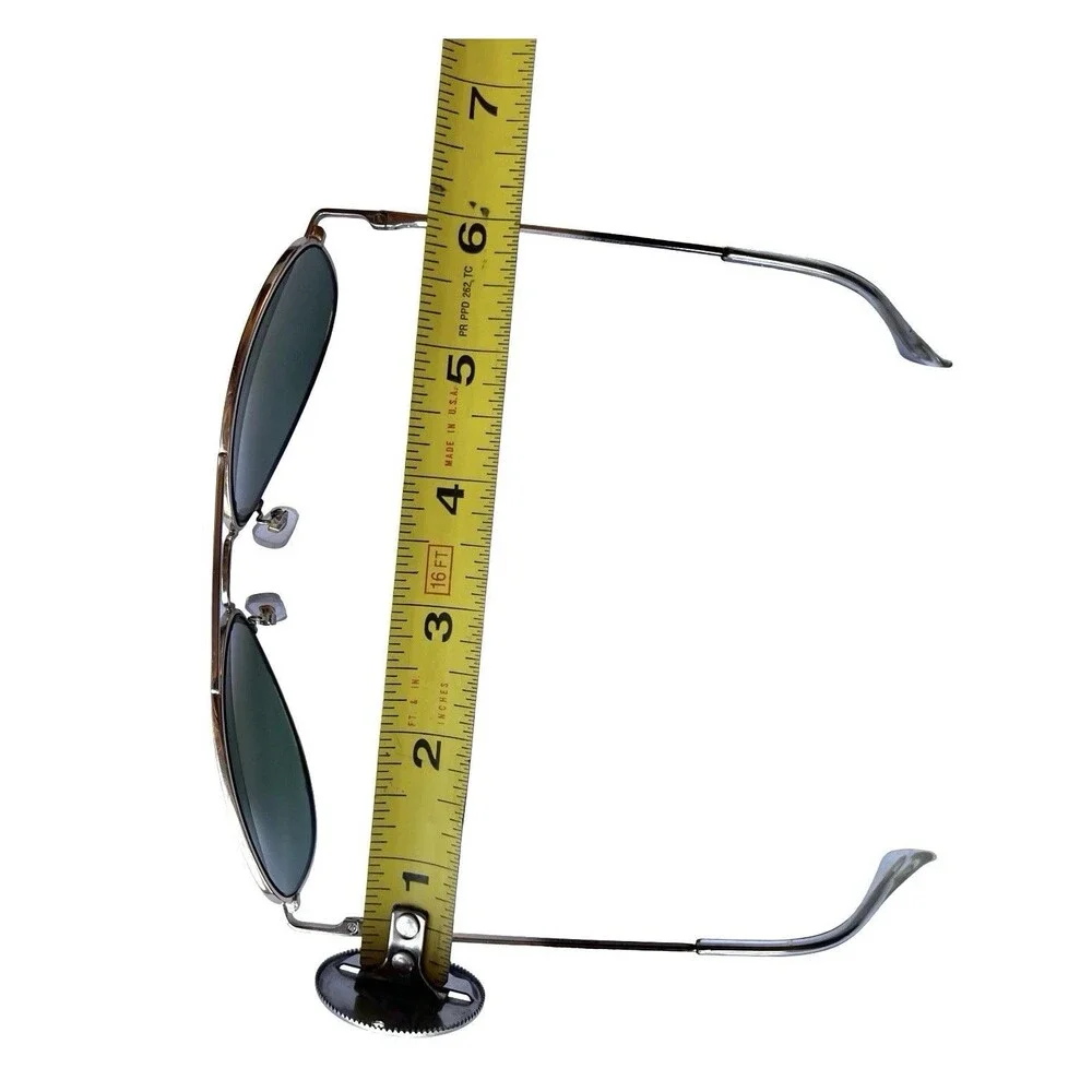 Pugs Aviator Sunglasses Silver Metal Frame Green Lenses Classic Unisex